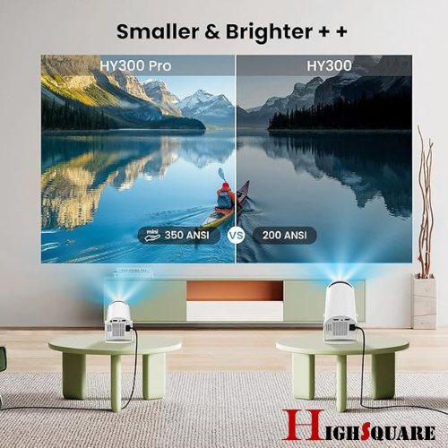 High Square Mini Projector 4k with WiFi 6 and Bluetooth,Android System ...